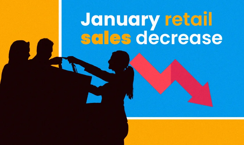  Retail sales lower after December 