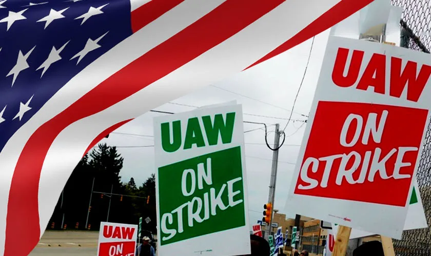  UAW members strike us 